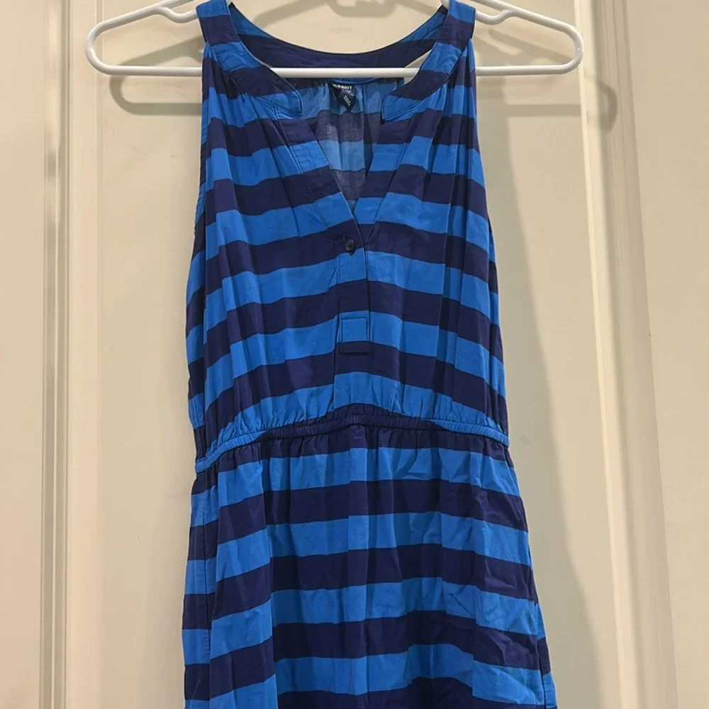 NWOT Old Navy Striped Racerback Tank Shirt Dress elastic waist Rayon size XS